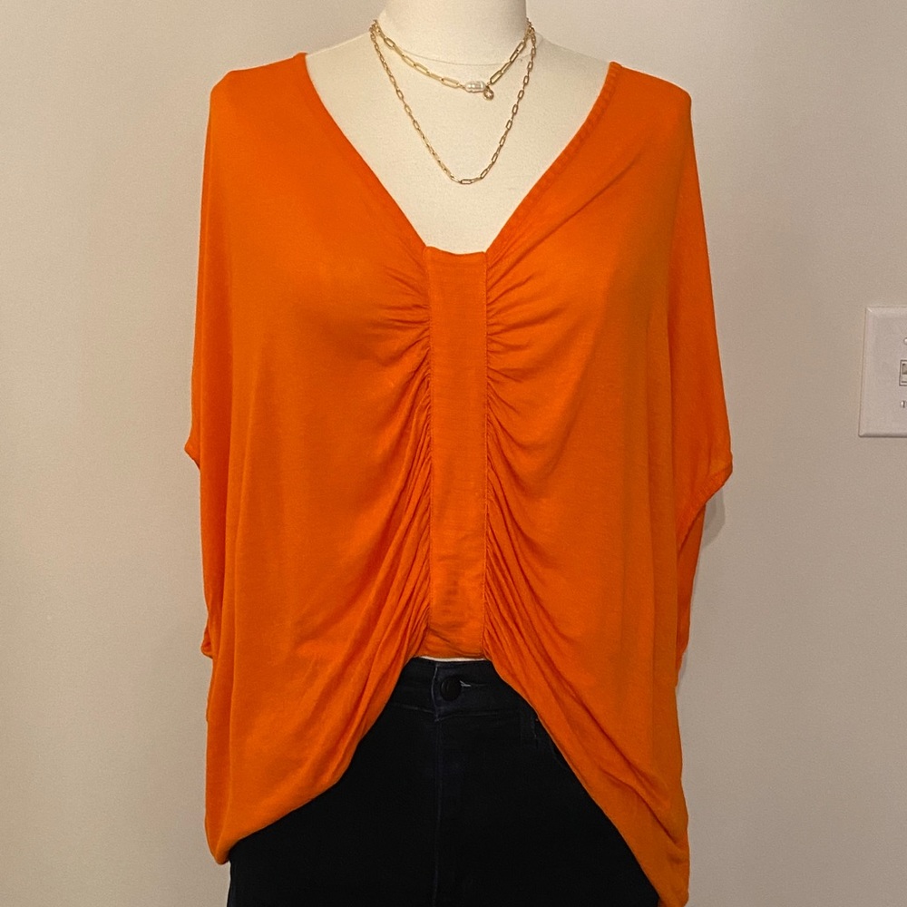 French Connection orange batwing top
